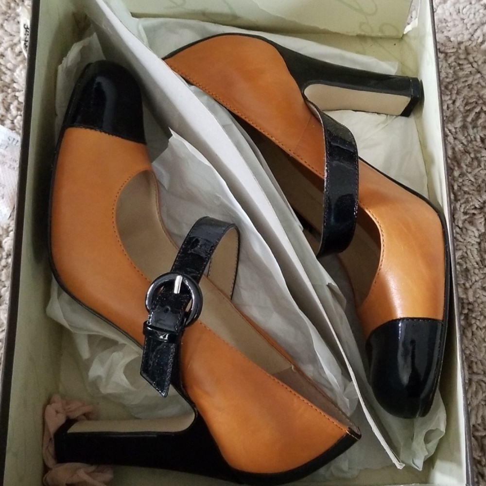 ENZO ANGIOLINI Tan/black leather  size 5.5 - Picture 6 of 7